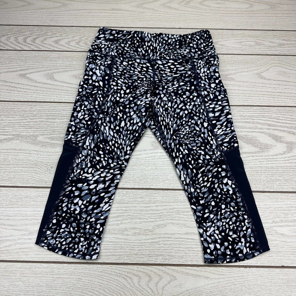 Athleta Womens S Spotty Up For Anything Blue Gray‎ Cropped Leggings Mesh - Picture 2 of 10